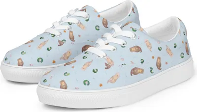 Produktbild von Mr. & Mrs. Panda Sportschuhe Otter Muschel Größe 44 - Blau - Geschenk, Halbschuhe, Sneaker Damen, Stoffschuhe, Niedlich, Turnschuhe, Schnürschuhe, Motivation, Süß