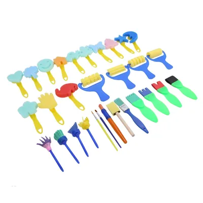 Image de Jouets pour dessiner des graffitis pour enfants, pinceaux éponge, tampons, set de pinceaux, outils de peinture