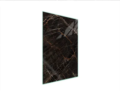 Produktbild von Herdabdeckplatte 35x52 Glaskeramikkochfeld Abdeckung Spritzschutz Glasplatte Deko Schneidebrett Marmor Braun