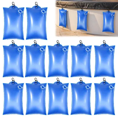 Immagine prodotto di Copertura per piscina, con pesi e sacche d'acqua, confezione da 12 pezzi, con gancio a moschettone