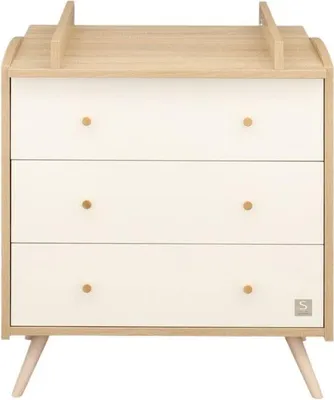 Produktbild von Wickelkommode Sauthon Access, 3 Schubladen, 55.5 x 76 cm Wickelfläche, Holz/Weiß