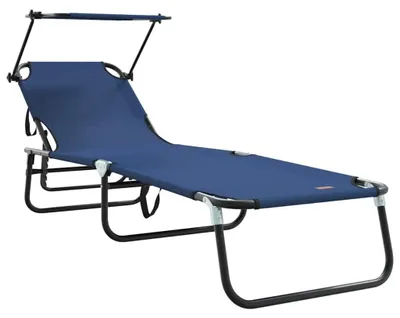 Produktbild von Klappliege – Blaues Oxford-Stoff – 190x57x81 cm – Stahlrahmen