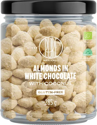 Immagine prodotto di BrainMax Pure® Mandorle ricoperte di cioccolato bianco e cocco, 285 g