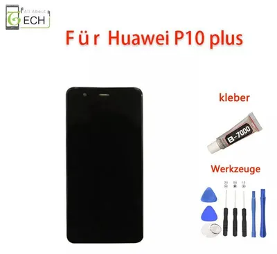 Produktbild von Für Huawei P10 plus Display (LCD) Touchscreen schwarz mit Werkzeuge und Kleber