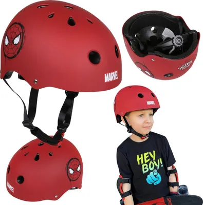 Obrázek produktu pro MARVEL Spider-Man Červená dětská cyklistická přilba, sportovní, lehká, NASTAVITELNÁ 52-56 cm