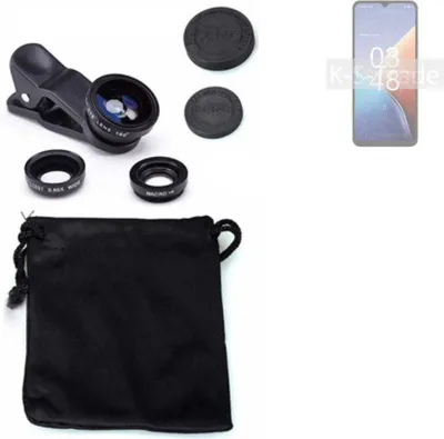 Produktbild von K-S-Trade Smartphone Kamera Linsen Set Kompatibel mit UMIDIGI F3 5G 3in1 Clip-On Kamera Adapter Macro Weitwinkel FishEye Fischauge Objektiv Linse
