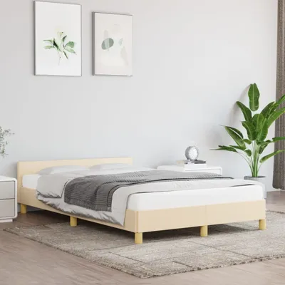 Immagine prodotto di The Living Store Struttura letto con testiera crema 120x200 cm in tessuto