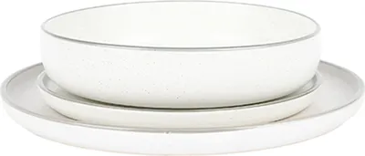 Produktbild von Tafelservice, 12-teilig, weiß/grau