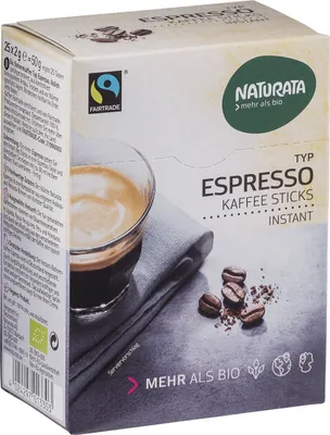 Produktbild von Naturata Espresso Kaffee-Sticks Bohnenkaffee instant -- 50g