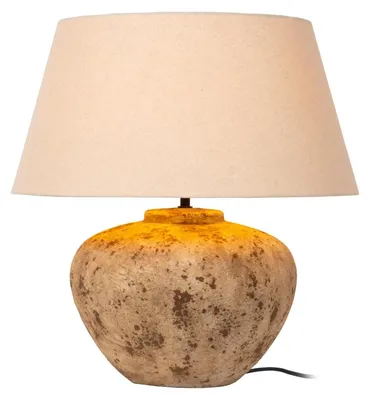 Productafbeelding van Lucide DAVINA - Bureaulamp - Ø 55 cm - 1xE27 - Bruin | Sfeerlamp