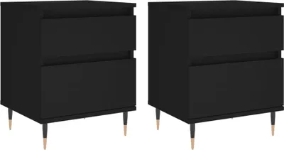 Produktbild von Nachttische 2 Stk. Schwarz 40x35x50 cm Holzwerkstoff