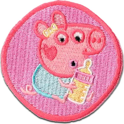 Produktbild von Comercial Mercera Peppa Wutz Evie - Aufnäher, Bügelbild, Aufbügler, Applikationen, Patches, Flicken, zum aufbügeln, Größe: 6,2 x 5,6 cm