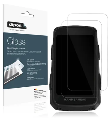 Produktbild von 2x Schutzfolie für Hammerhead Karoo 3 - Anti-Shock 9H Folie dipos Glass Kunststoffglas