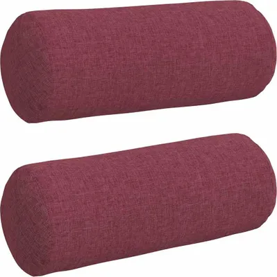 Image de vidaXL Coussin d'assise 2 pièces rouge vin Ø 15 x 40 cm Tissu