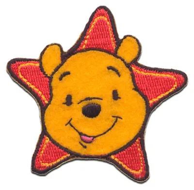 Produktbild von Disney © Winnie Puuh Stern - Aufnäher, Bügelbild, Aufbügler, Applikationen, Patches, Flicken, Zum Aufbügeln, Größe: 6,2 x 6,2 cm