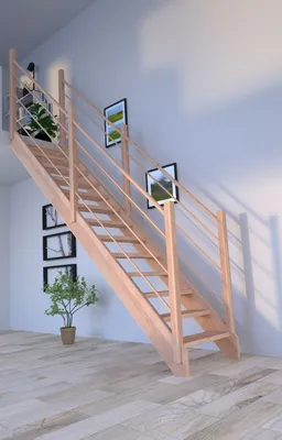 Zdjęcie produktu dla Schody drewniane Mykonos proste - bukowe - drewniane - balustrady - obustronne - bez podstopnic