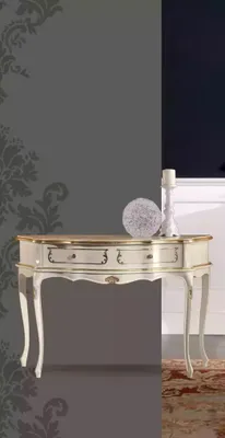 Immagine prodotto di Consolle classica bianca per camera da letto mobili in legno stile barocco