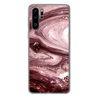 Produktbild von MuchoWow® Handyhülle Schutzhülle Hülle für Huawei P30 Pro Marmor - Gold - Rosa Silikon Softcase Handy Hülle - Schutzdeckel