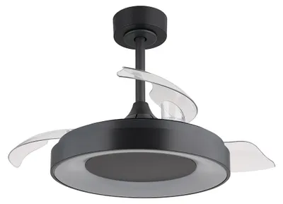 Produktbild von LED Deckenventilator, schwarz, dimmbar, Fernbedienung, D 91 cm