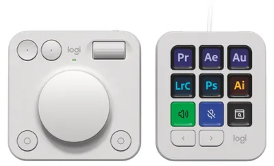 Produktbild von Logitech Master Series MX Creative Console - Tastatur- und Ziffernblockset - Hintergrundbeleuchtung - USB-C - Pale Gray