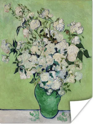 Produktbild von MuchoWow® Poster Vase mit Rosen - Vincent van Gogh 30x40 cm - Wandplakat - Poster Kinderzimmer