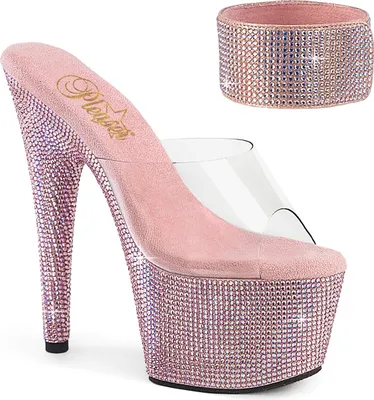 Produktbild von BEJEWELED-712RS Damen Slipper von Pleaser, Transparent Mehrfarbig , EU 41, US 11