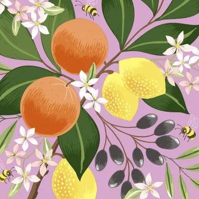 Produktbild von 20 Cocktailservietten Exotic Fruits 24x24cm