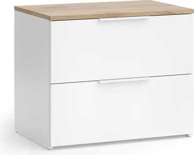 Produktbild von Kommode Vicco Wido Weiß/Sonoma 60 x 50 cm mit 2 Schubladen, Model 51711