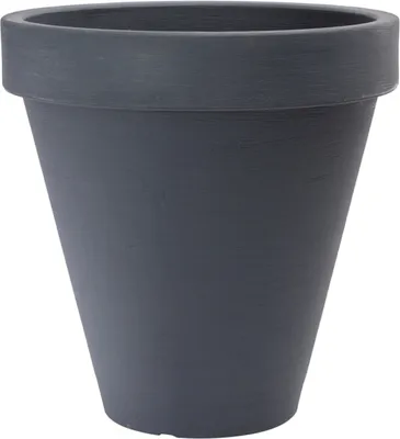 Produktbild von Garden Italia Pots Runde glatte Vase für Pflanzen ECLI Durchmesser 55 cm - Höhe 57 cm aus anthrazitfarbenem Harz - Italy - Für außen und innen - Frostbeständig - Stoßfest - Modern, M