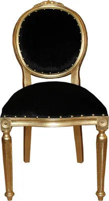 Produktbild von Casa Padrino Barock Medaillon Luxus Esszimmer Stuhl ohne Armlehnen in Schwarz / Gold - Limited Edition