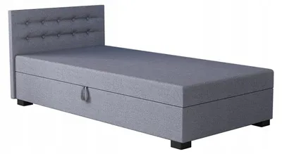 Produktbild von TAPCZANY24 - Boxspringbett Olaf 80x198x42 cm mit Taschenfederkern Matratze, Bett mit Matratze, Polsterbett mit Bettkasten - Grau