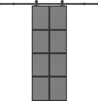 Obrázok produktu pre Posuvné dvere s kovaním 76x205 cm tvrdené sklo a hliník úzke