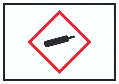 Produktbild von Schild Gasflasche Gas unter Druck Symbol A3 Rückseite selbstklebend