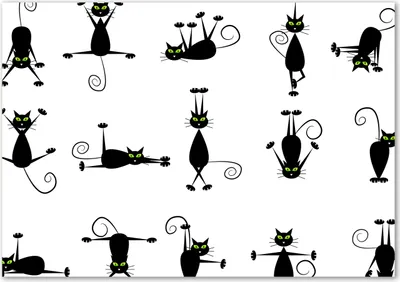 Produktbild von Tulup® Glas-Bild - 100 x 70 - Wandbild aus Glas - Wandkunst - Wandbild hinter gehärtetem Sicherheitsglas - Tiere - Katzen - Schwarz