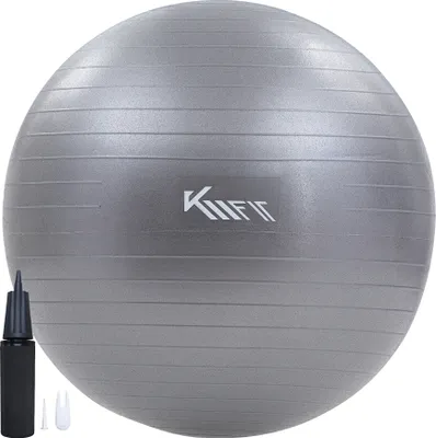 Immagine prodotto di KM-Fit palla da yoga 55 cm grigia | palla da allenamento per yoga e fitness con pompa