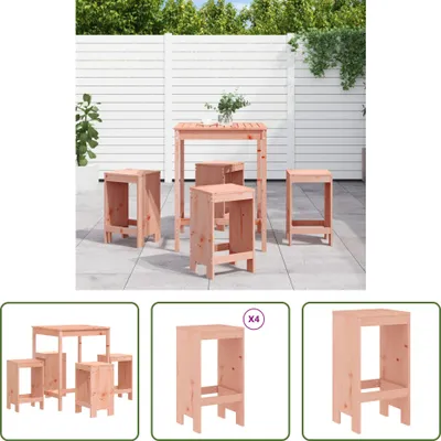 Produktbild von The Living Store 5-tlg. Gartenbar-Set Massivholz Douglasie