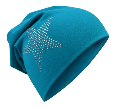 Produktbild von Kinder Beanie StrassStern Tuerkis-XL