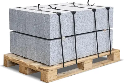 Produktbild von Galamio Granit Rasenkanten 100*25*8 » gesägt & kugelgestrahlt « 954kg Palette