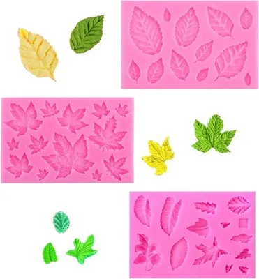 Produktbild von Silikon Blattformen für Fondant Dekoration Set