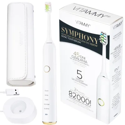 Produktbild von Sonic-Zahnbürste Vitammy Symphony White 82 000 Bewegungen/Min Weiß TOW019455