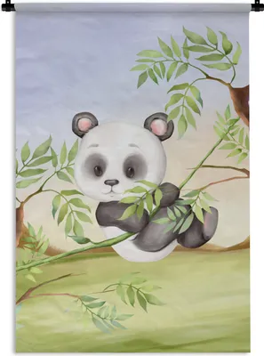Produktbild von MuchoWow® Wandteppich Wandbehang Dschungel - Panda - Tiere 60x90 cm Tapisserie Dekoration Wandtuch - Foto-Teppich - Abwaschbar