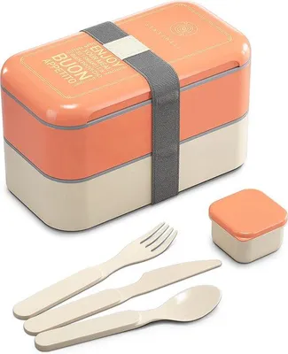 Immagine prodotto di Contenitore per alimenti con scomparti per adulti e bambini - Bento Box adatta al microonde e lavabile in lavastoviglie - Rosa
