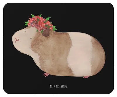 Produktbild von Mr. & Mrs. Panda Mouse Pad Meerschweinchen Weisheit - Schwarz - Geschenk, Mousepad, mousematte, Blumenkind, Mauspad, Lustige Sprüche, Spruch, Wunder, laptop, Motivation