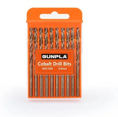 Zdjęcie produktu dla Zestaw wierteł spiralnych M35 HSS z domieszką kobaltu, 10-częściowy, średnica 3 mm, do metalu i drewna