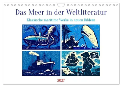 Produktbild von Das Meer in der Weltliteratur (Wandkalender 2027 DIN A4 quer), CALVENDO Monatskalender