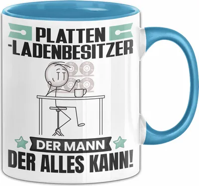 Produktbild von Plattenladenbesitzer Tasse Geschenk für Plattenladenbesitzer Der Mann Der Alles Kann Geschenkidee zum Geburtstag (Blau)