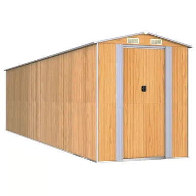 Produktbild von Geräteschuppen Hellbraun 192x772x223 cm Verzinkter Stahl