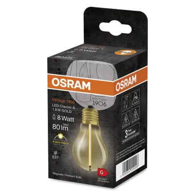 Produktbild von Osram AC44604, 1,8 W, 8 W, E27, 80 lm, 15000 h, Warmweiß