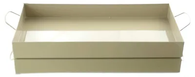 Produktbild von nature trends Tablett Sand mit Henkeln rechteckig 30 x 13 cm - Metall