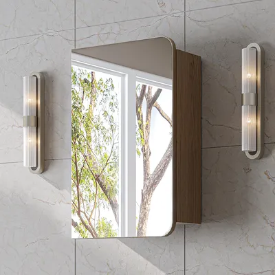 Produktbild von Roomart LYCIA-50 Badmöbel Spiegelschrank 45 cm breit, Eiche(Hell)